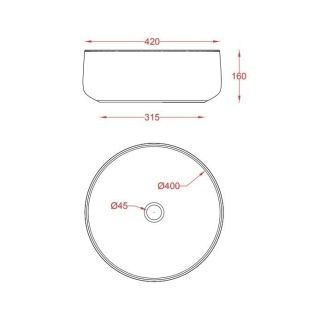 Раковина ArtCeram Flair COL001 12 00 Giallo Zinco 42 см